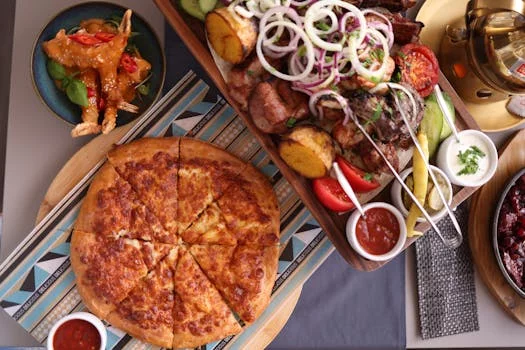 pizza and wings combo deal with dipping sauce